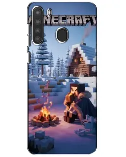 Чехол для Samsung Galaxy A21 (A215) с картинкой «Зимний Minecraft»