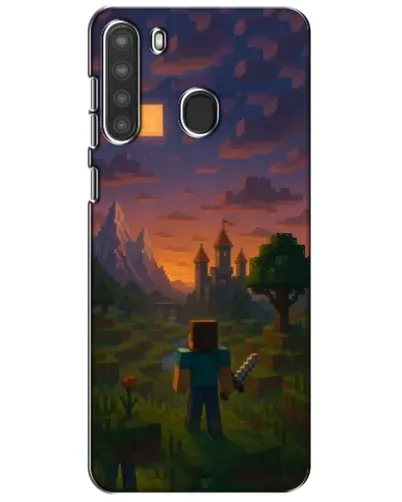 Чехол для Samsung Galaxy A21 (A215) с картинкой «Стив у башни» Чехол для Samsung Galaxy A21 (A215) с картинкой «Стив у башни»