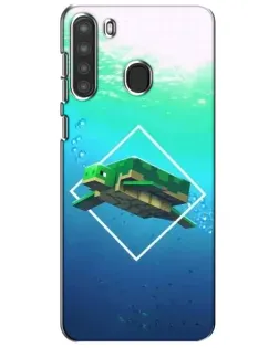 Чехол для Samsung Galaxy A21 (A215) с картинкой «Черепаха Minecraft»