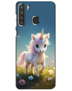 Чехол для Samsung Galaxy A21 (A215) с картинкой «Единорог на поляне»