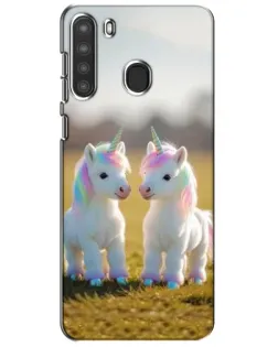 Чехол для Samsung Galaxy A21 (A215) с картинкой «Пара единорогов»