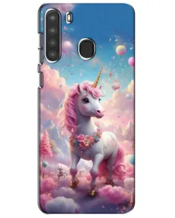 Чехол для Samsung Galaxy A21 (A215) с картинкой «Единорог среди облаков»