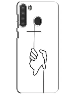 Чехол для Samsung Galaxy A21 (A215) с картинкой «Рука держит» Чехол для Samsung Galaxy A21 (A215) с картинкой «Рука держит»