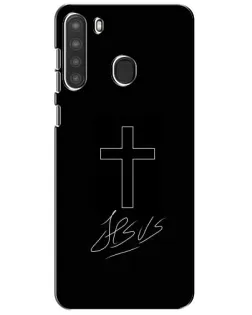 Чехол для Samsung Galaxy A21 (A215) с картинкой «Графический крест Jesus»