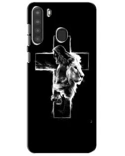 Чехол для Samsung Galaxy A21 (A215) с картинкой «Сияющий крест Jesus»