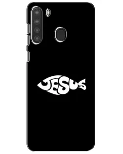 Чехол для Samsung Galaxy A21 (A215) с картинкой «Рыба Jesus»