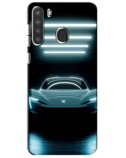 Чехол для Samsung Galaxy A21 (A215) с картинкой «Tesla в неоне» Чехол для Samsung Galaxy A21 (A215) с картинкой «Tesla в неоне»