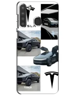 Чехол для Samsung Galaxy A21 (A215) с картинкой «Коллаж Cybertruck Tesla» Чехол для Samsung Galaxy A21 (A215) с картинкой «Коллаж Cybertruck Tesla»
