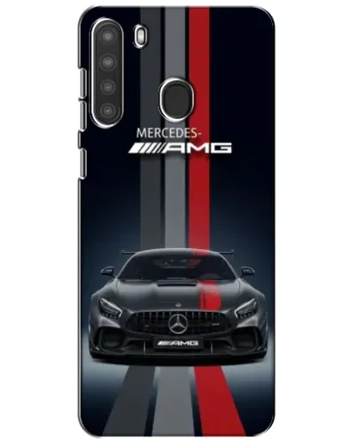 Чехол для Samsung Galaxy A21 (A215) с картинкой «Mercedes — белый карбон»