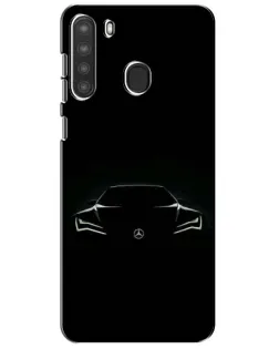 Чехол для Samsung Galaxy A21 (A215) с картинкой «Mercedes — силуэт авто» Чехол для Samsung Galaxy A21 (A215) с картинкой «Mercedes — силуэт авто»