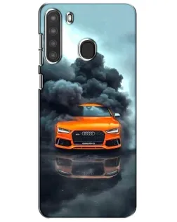 Чехол для Samsung Galaxy A21 (A215) с картинкой «Audi в облаках дыма»