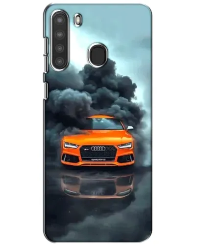 Чехол для Samsung Galaxy A21 (A215) с картинкой «Audi в облаках дыма»