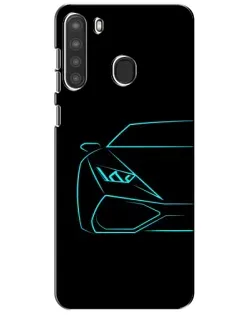Чохол для Samsung Galaxy A21 (A215) з картинкою «Блакитний силует Lamborghini» Чохол для Samsung Galaxy A21 (A215) з картинкою «Блакитний силует Lamborghini»