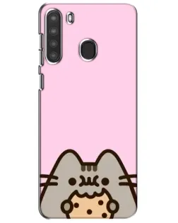 Чехол для Samsung Galaxy A21 (A215) с картинкой «Pusheen и печенье»