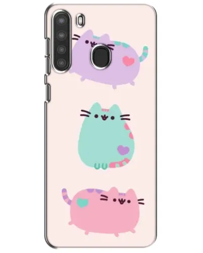 Чехол для Samsung Galaxy A21 (A215) с картинкой «Pusheen трио»