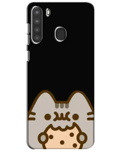Чехол для Samsung Galaxy A21 (A215) с картинкой «Пушин на черном»