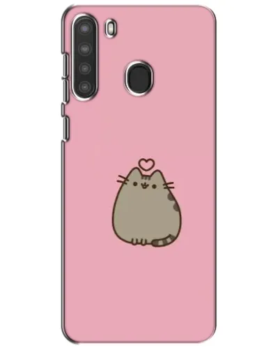 Чехол для Samsung Galaxy A21 (A215) с картинкой «Pusheen сердце»