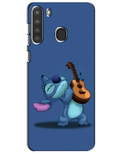 Чехол для Samsung Galaxy A21 (A215) с картинкой «Стич с укулеле»