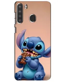 Чехол для Samsung Galaxy A21 (A215) с картинкой «Стич ест шоколад» Чехол для Samsung Galaxy A21 (A215) с картинкой «Стич ест шоколад»