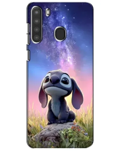 Чехол для Samsung Galaxy A21 (A215) с картинкой «Стич на рассвете»