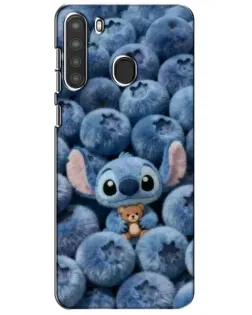 Чехол для Samsung Galaxy A21 (A215) с картинкой «Стич и голубика» Чехол для Samsung Galaxy A21 (A215) с картинкой «Стич и голубика»