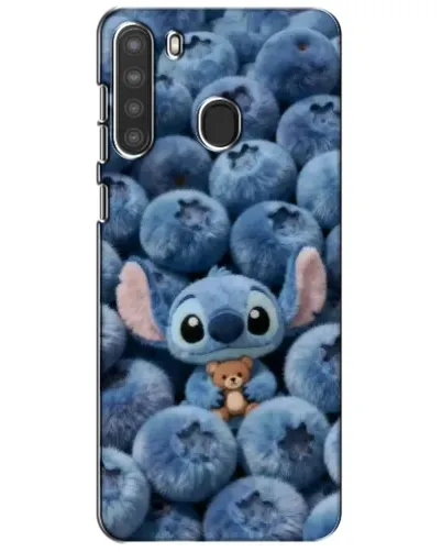 Чехол для Samsung Galaxy A21 (A215) с картинкой «Стич и голубика»