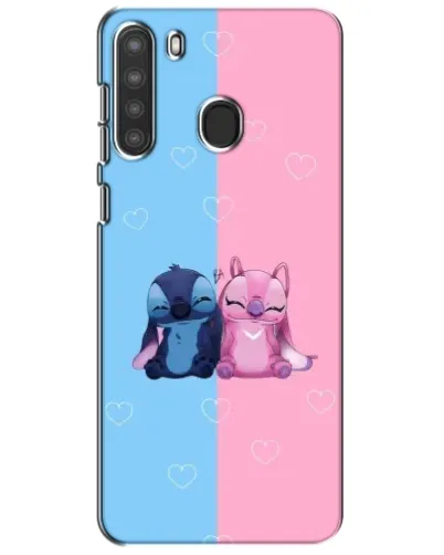 Чехол для Samsung Galaxy A21 (A215) с картинкой «Stitch и Angel Love»