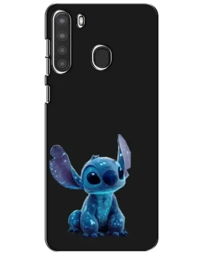 Чехол для Samsung Galaxy A21 (A215) с картинкой «Стич на черном»