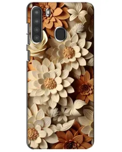 Чехол для Samsung Galaxy A21 (A215) с картинкой «Бежевый флористический декор» Чехол для Samsung Galaxy A21 (A215) с картинкой «Бежевый флористический декор»