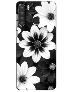 Чехол для Samsung Galaxy A21 (A215) с картинкой «Монохромные астры» Чехол для Samsung Galaxy A21 (A215) с картинкой «Монохромные астры»