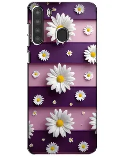Чехол для Samsung Galaxy A21 (A215) с картинкой «Ромашки на фиолетовом» Чехол для Samsung Galaxy A21 (A215) с картинкой «Ромашки на фиолетовом»