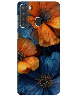 Чехол для Samsung Galaxy A21 (A215) с картинкой «Яркая сине-оранжевая флора» Чехол для Samsung Galaxy A21 (A215) с картинкой «Яркая сине-оранжевая флора»