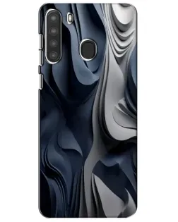 Чехол для Samsung Galaxy A21 (A215) с картинкой «Объемные синие складки» Чехол для Samsung Galaxy A21 (A215) с картинкой «Объемные синие складки»