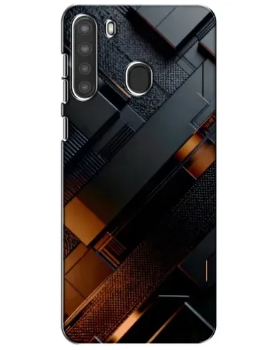 Чехол для Samsung Galaxy A21 (A215) с картинкой «Черные геометрические блоки» Чехол для Samsung Galaxy A21 (A215) с картинкой «Черные геометрические блоки»