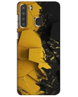 Чехол для Samsung Galaxy A21 (A215) с картинкой «Золотые осколки геометрии»