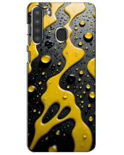 Чехол для Samsung Galaxy A21 (A215) с картинкой «Жидкое желтое золото»