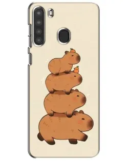 Чехол для Samsung Galaxy A21 (A215) с картинкой «Башня из капибар»