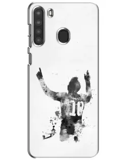 Чехол для Samsung Galaxy A21 (A215) с картинкой «Черно-белый силуэт Месси» Чехол для Samsung Galaxy A21 (A215) с картинкой «Черно-белый силуэт Месси»