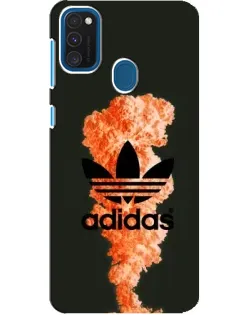 Чехол для Samsung Galaxy A21s с картинкой «Оранжевый дым Adidas»