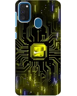 Чехол для Samsung Galaxy A21s с картинкой «Nike — золотая искра» Чехол для Samsung Galaxy A21s с картинкой «Nike — золотая искра»