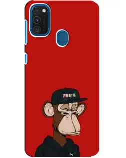 Чехол для Samsung Galaxy A21s с картинкой «Bored Ape — красный фон»