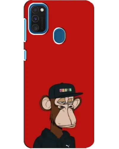 Чехол для Samsung Galaxy A21s с картинкой «Bored Ape — красный фон» Чехол для Samsung Galaxy A21s с картинкой «Bored Ape — красный фон»