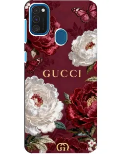 Чехол для Samsung Galaxy A21s с картинкой «Gucci — бордовые розы» Чехол для Samsung Galaxy A21s с картинкой «Gucci — бордовые розы»