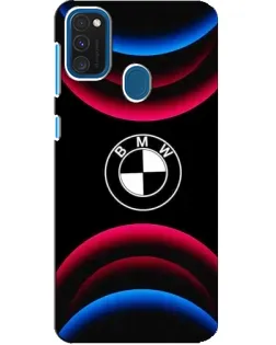 Чехол для Samsung Galaxy A21s с картинкой «Логотип BMW и неоновые дуги» Чехол для Samsung Galaxy A21s с картинкой «Логотип BMW и неоновые дуги»