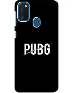 Чехол для Samsung Galaxy A21s с картинкой «PUBG — белый логотип»