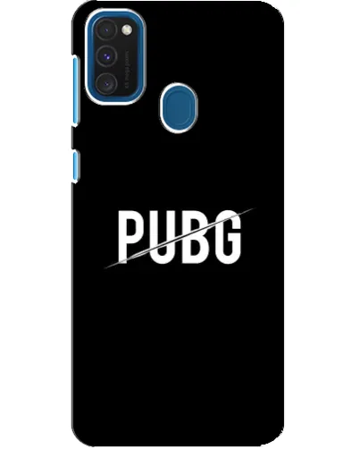 Чехол для Samsung Galaxy A21s с картинкой «PUBG — белый логотип»