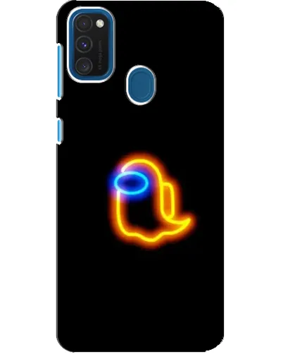 Чехол для Samsung Galaxy A21s с картинкой «Among Us неоновое сияние»