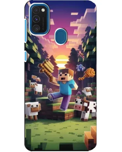 Чехол для Samsung Galaxy A21s с картинкой «Стив на ферме»