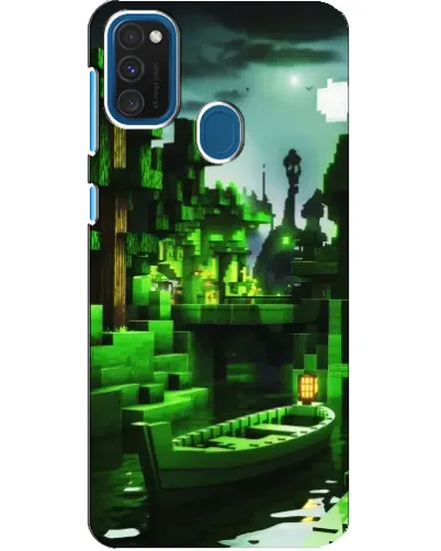 Чехол для Samsung Galaxy A21s с картинкой «Minecraft лесной пейзаж»