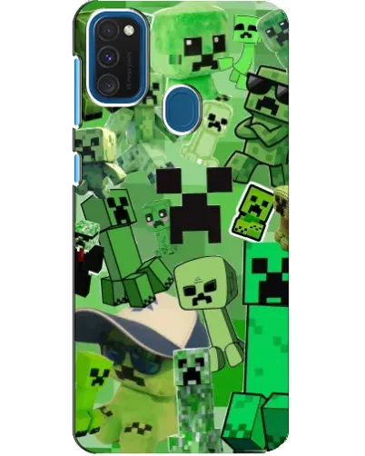 Чехол для Samsung Galaxy A21s с картинкой «Криперы Minecraft»